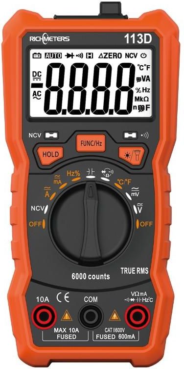 Richmeters Multimetr True Rms Wykrywacz Przewodów Temp Rm113D ...