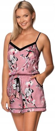 Piżama satynowa krótka Lidia różowa Nipplex XXL