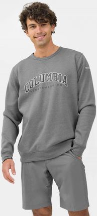 Męska bluza dresowa nierozpinana bez kaptura Columbia Logo Fleece Crew - szara