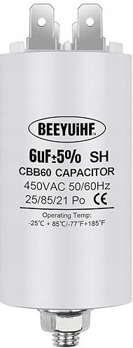 Condensatore Motore 60uf 450vac 50x119mm Cavi Ct60mf450v/cavi