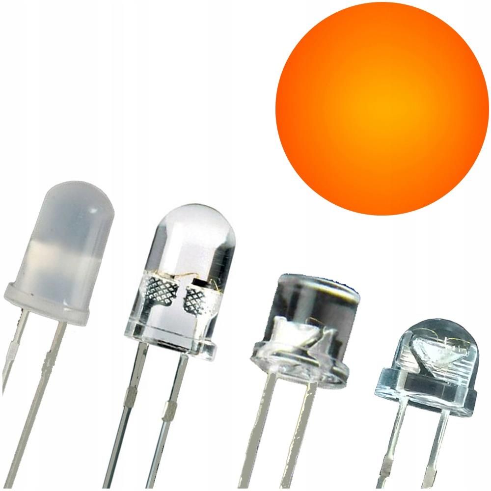 Lokta X100 Diody Led 5Mm Pomarańczowe 615Nm 4Rodzaje Dip - Opinie i ...