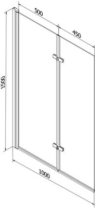 Mexen Castor 100x150cm Transparent Czarny 892-100-002-70-00 - zdjęcie 4