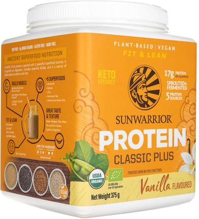 Sunwarrior Protein Classic Plus, waniliowy - 375 g