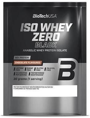 BioTech USA Iso Whey Zero Black na podstawie izolatu serwatki, truskawka- 30 g