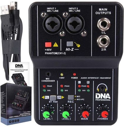 DNA MIX 2 mikser analogowy 2-kanałowy Hi-Z interfejs audio USB