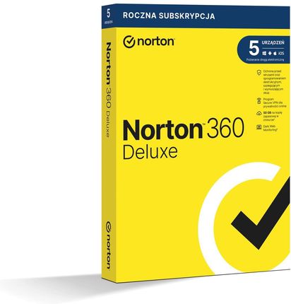 NORTON 360 Deluxe 5 PC / 3 lata /nie wymaga karty/