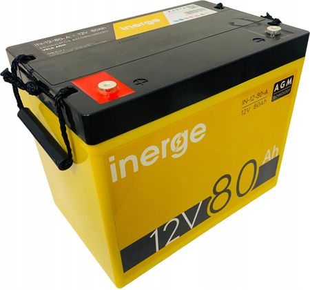 Inerge Akumulator Agm 12V 80Ah (wymiar 75Ah)CIĘŻKI 24.5kg (IN1280A)