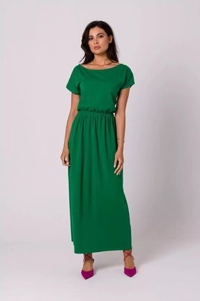 Sukienka maxi z opadającym dekoltem (Zielony, S)