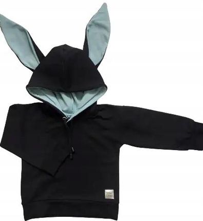 Bluza królik czarna z brudnym błękitem rozmiar 164