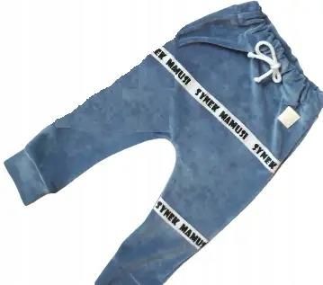 Spodnie welurowe błękit Synek Mamusi rozmiar 98