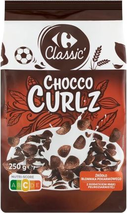 Carrefour Classic Chocco Curlz Muszelki zbożowe o smaku czekoladowym 250 g