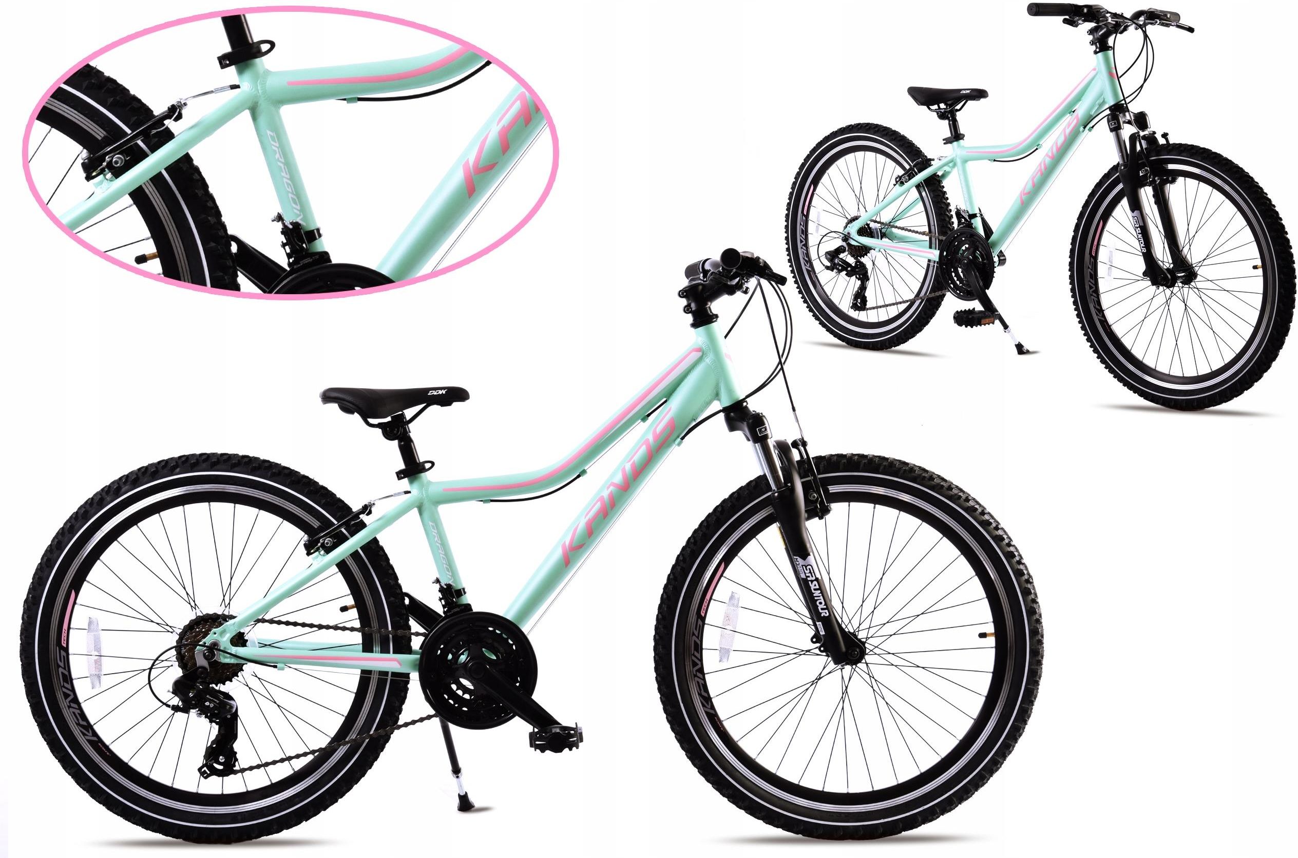 Kands Mtb Jr 24 Dragon Miętowo Różowy 24 2023 Rowery Górskie
