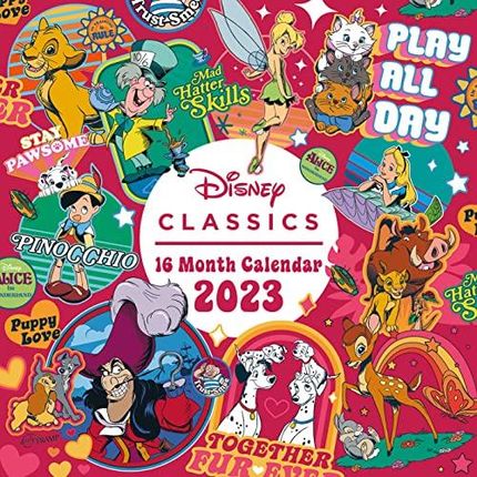 Disney Classics Calendar 2023 – planer od miesiąca do widoku 30 cm x 30 cm – oficjalny towar