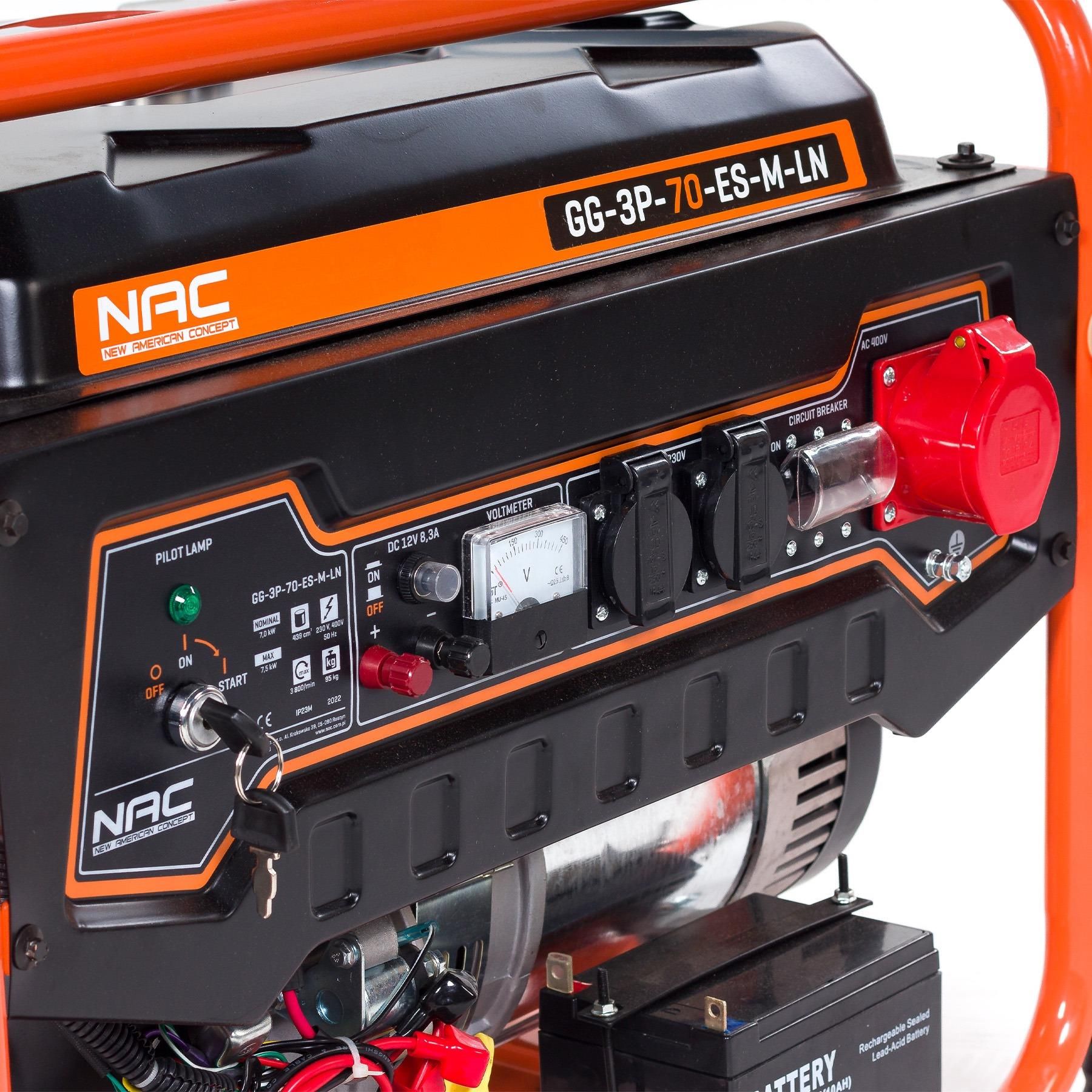 Generator prądu Agregat prądotwórczy NAC GG-3P-70-ES-M-LN 7,5kW z ...