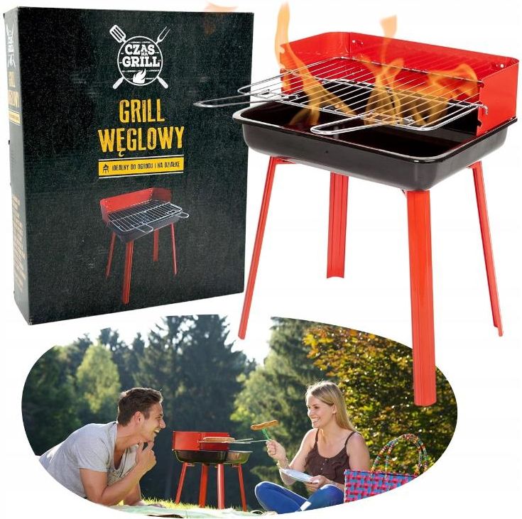 Prostokątny Grill Piknik Ruszt Kompaktowy Mały - Ceny i opinie - Ceneo.pl