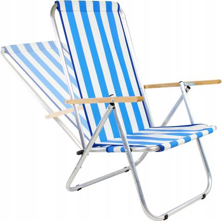 Leżak Plażowy Z Siatki, Krzesło Składane 125 Kg Bg