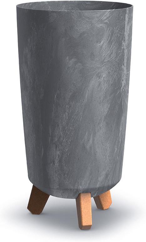 WELLHOME Pflanzgefäß-Set – 2 Tubus Slim Effect In Anthrazit, 38,1x20x20 Cm, Mit Innenbehälter