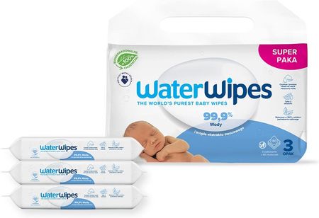 WaterWipes BIO, Chusteczki nawilżane wodne w trzypaku (3 op. po 60 szt.)