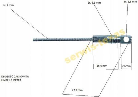 Linka Uniwersalna 1,8M Walec Z Otworem ŚR.1,8MM - zdjęcie 2