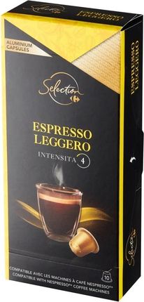Carrefour Selection Espresso Legero Kapsułki z kawą mieloną 52 g (10 sztuk)