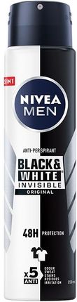 Nivea Antyperspirant Original Black White Invisible Spray Męski 250 ml