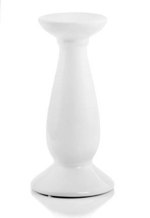 Polnix Świecznik Ceramiczny Piano Biały 13x32cm