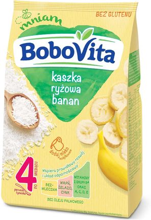 Bobovita Kaszka Bezmleczna Ryżowa Banan Po 4 Miesiącu 180G