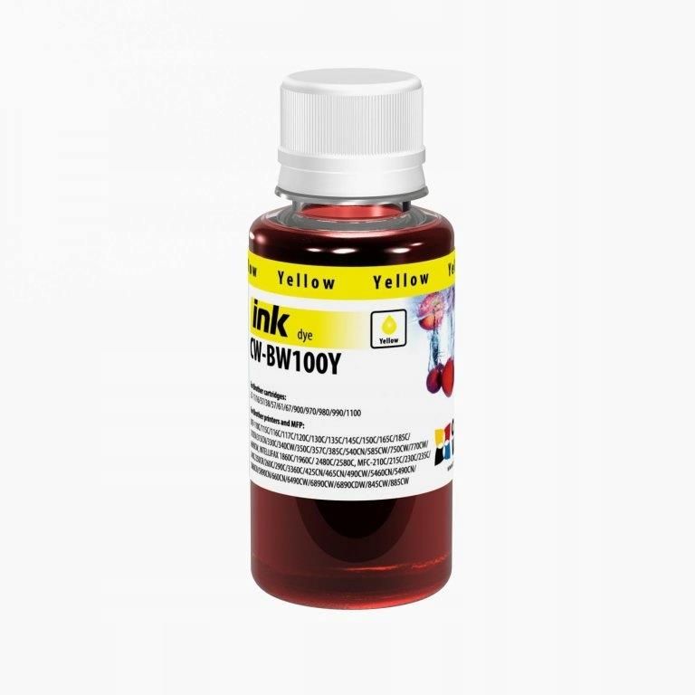 Tusz Colorway Atrament Brother Yellow 100ml Uniwersalny Cwbw100y01 Do