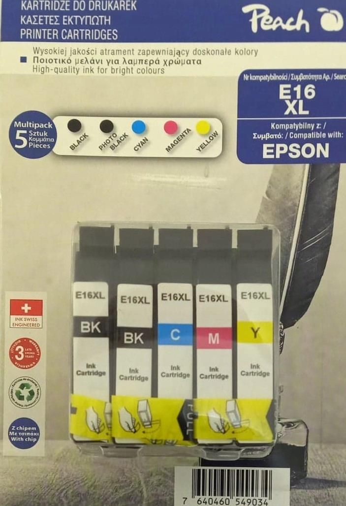 Tusz Peach Tusz/ kartridż E16 XL multipack Epson (E16XL) do drukarki ...
