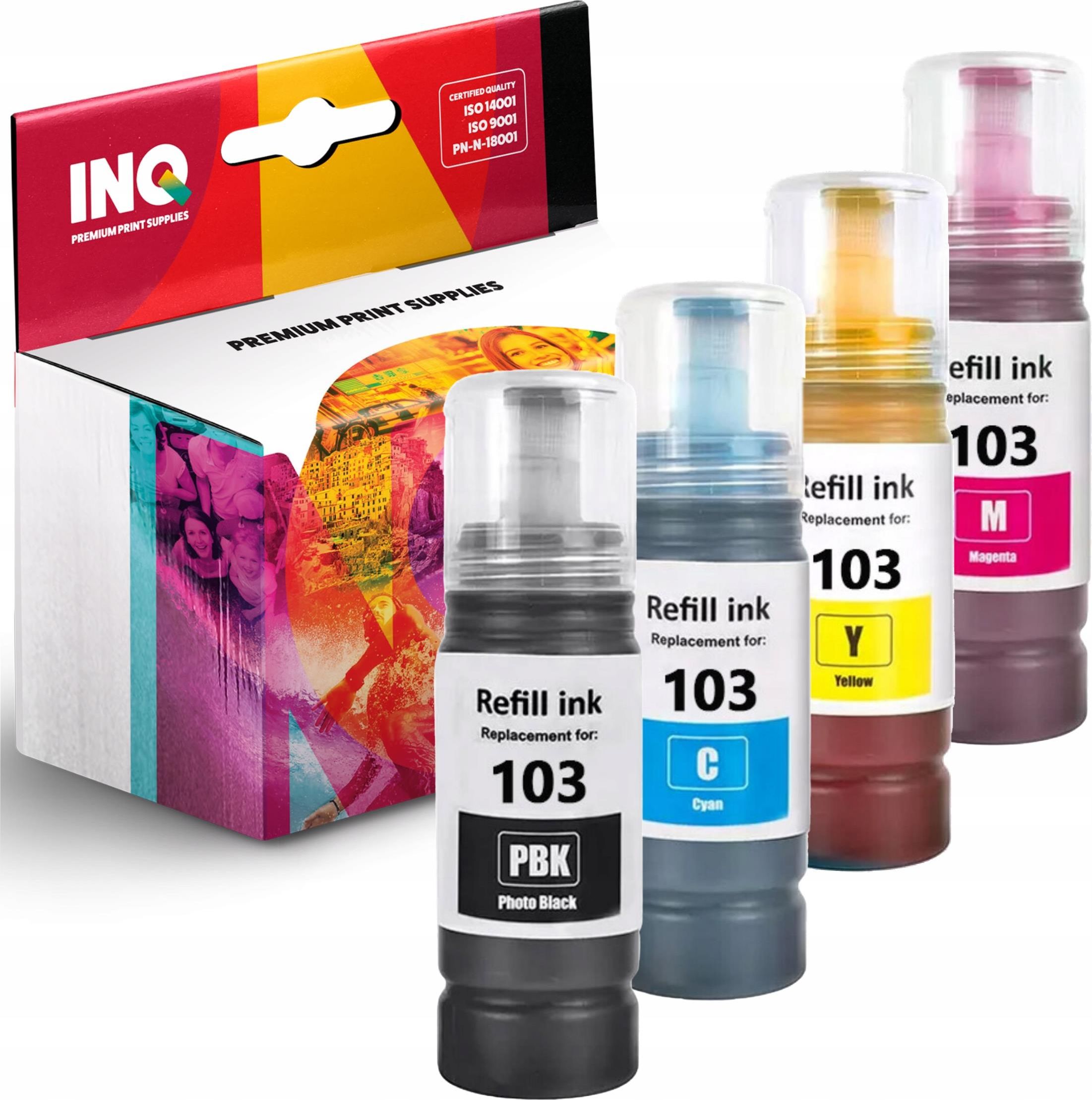 Tusz Inq 4x Tusze 103 Xl Do Epson Ecotank L3150 L3110 L3160 Ep103bep103cep103mep103y Do 1008