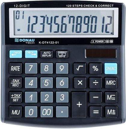 Donau Kalkulator Biurowy Tech 12 Cyfr Czarny K Dt4122 01 (44973)