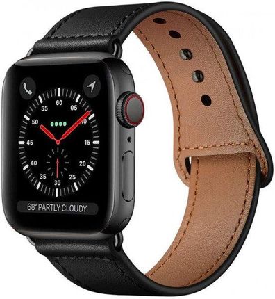 Tech-Protect Leatherfit Apple Watch 1/2/3/4/5/6 (42/44Mm) Black