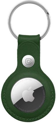 Crong Leather Case with Key Ring Skórzany brelok do Apple AirTag (zielony) 