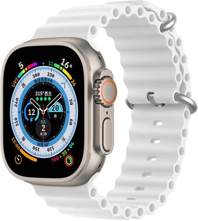 Dux Ducis Strap pasek Watch 8 / 7 / 6 / 5 / 4 / 3 / 2 / SE (45 / 44 / 42mm) silikonowa opaska bransoletka biały (OceanWave Version)