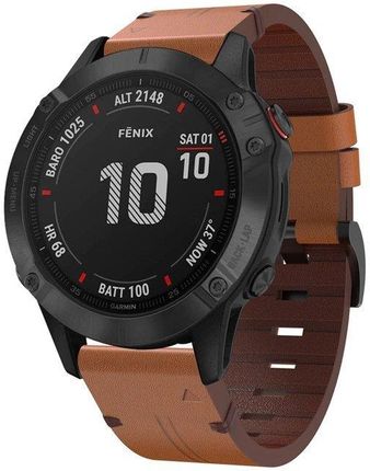 Opaska Bestphone, Pasek, Bransoleta, Leather Band Garmin Fenix 3/5X/3Hr/5X Plus/6X/6X Pro/7X Brown