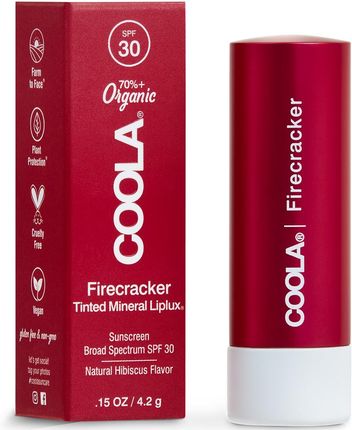 Coola Sunscreen Spf 30 Mineral Liplux Tinted Lip Balm Balsam Do Ust 4.4ml Firecracker