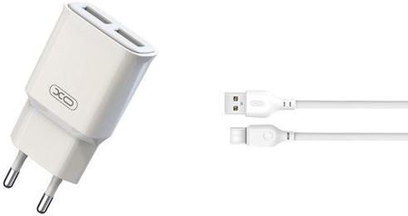 Xo L92C 2x USB 2,4A biała + kabel USB-C (8_2288713)