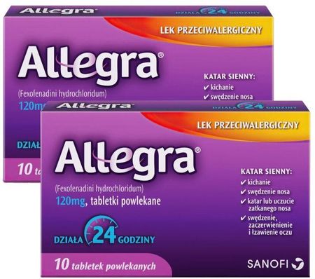 Allegra 120 mg na alergię 2x10 tabl
