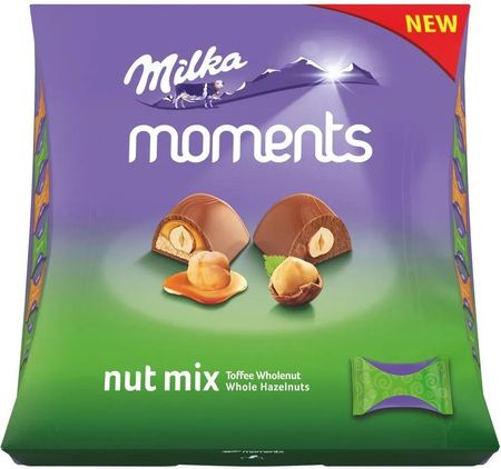 Milka Moments Mieszanka czekoladek mlecznych Nut Mix 169 g (19 sztuk)
