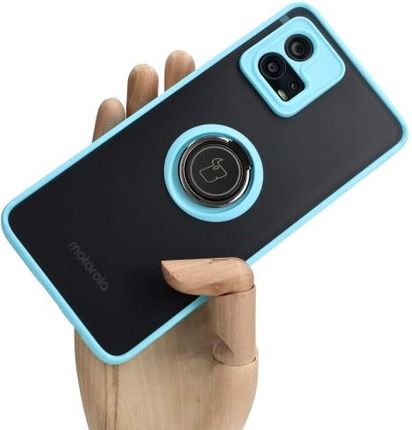 Bizon Etui Case Hybrid Ring Do Motorola Moto G72 Błękitne