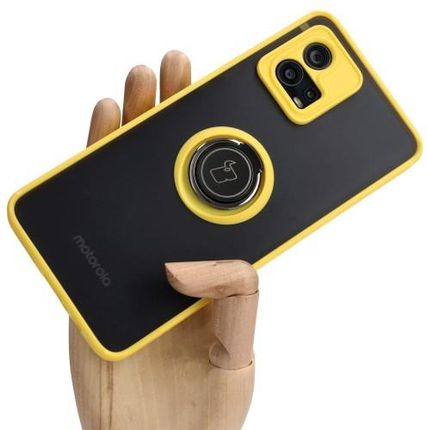 Bizon Etui Case Hybrid Ring Do Motorola Moto G72 Żółte