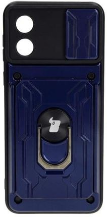 Bizon Etui Case Camshield Card Slot Ring Do Motorola Moto E13 5G Granatowe