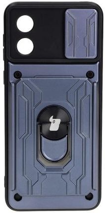 Bizon Etui Case Camshield Card Slot Ring Do Motorola Moto E13 5G Szare