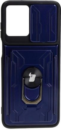 Bizon Etui Case Camshield Card Slot Ring Do Motorola Moto G13 / G23 G53 5G Granatowe