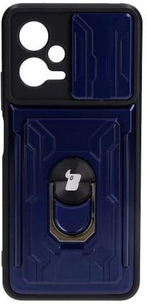 Bizon Etui Case Camshield Card Slot Ring Do Xiaomi Poco X5 Granatowe
