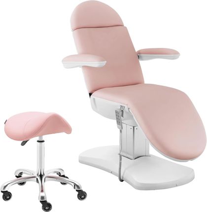 Physa Fotel Kosmetyczny I Krzesło Siodłowe Różowy Biały Pordenone Powder Pink Set 1