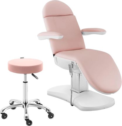 Physa Fotel Kosmetyczny I Taboret Kosmetyczny Różowy Biały Pordenone Powder Pink Set 2