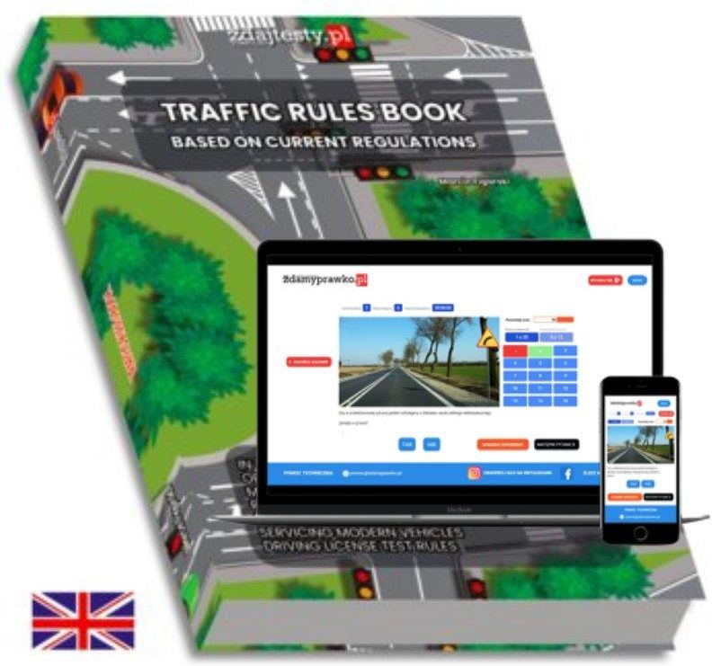 Traffic rules book. Based on current regulations. Handbook + test