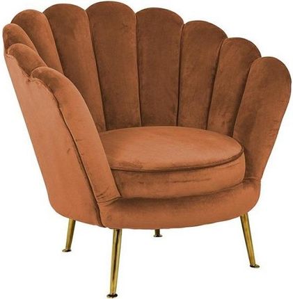 Richmond Interiors Fotel Perla Rust Velvet Pomarańczowy/Złoty Nowoczesny Salon 31600