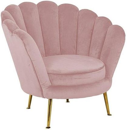 Richmond Interiors Fotel Perla Pink Velvet Różowy/Złoty Nowoczesny Salon 31601